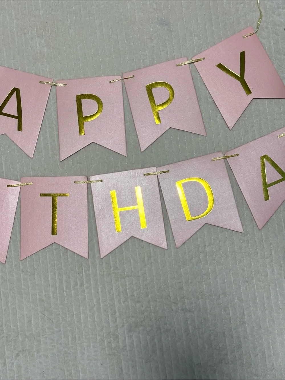 Happy Birthday Pink and Gold Party Banner | Party Decor | Photo Backdrop
